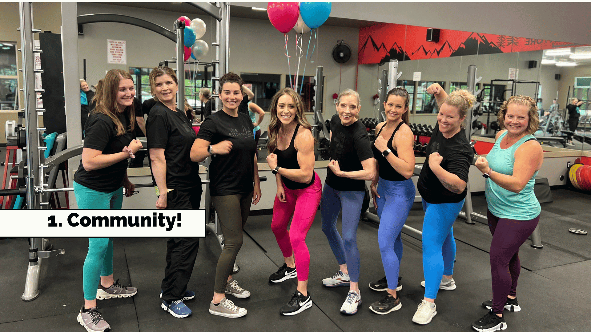 Tip 1: community of females flexing in a big group