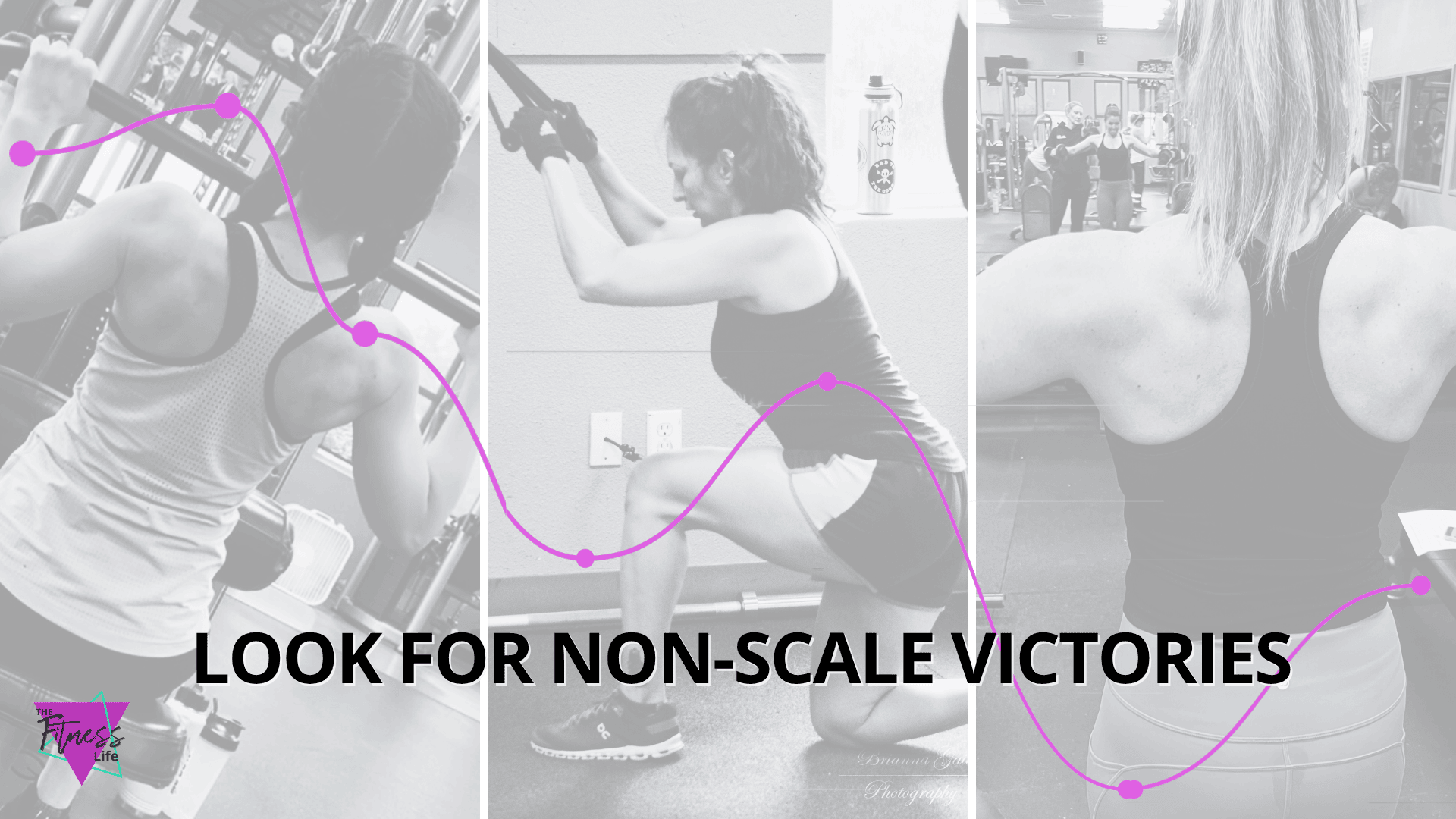 three strong women showing off their muscles while lifting