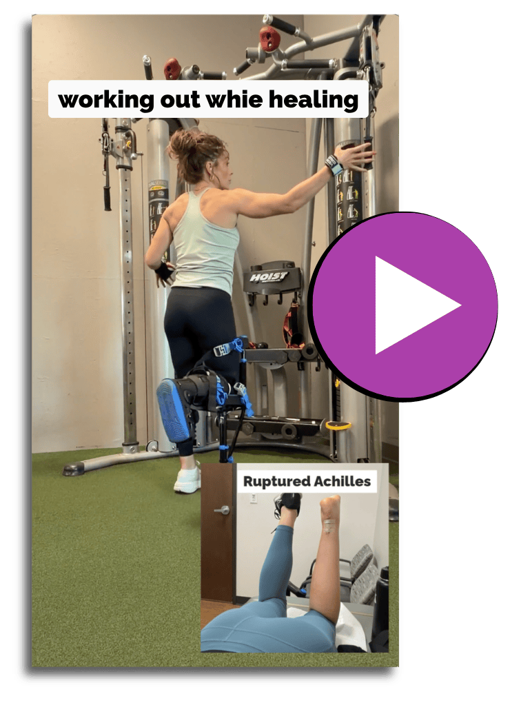Female personal trainer allie smith cobb working out with an iwalk after a ruptured achilles surgery
