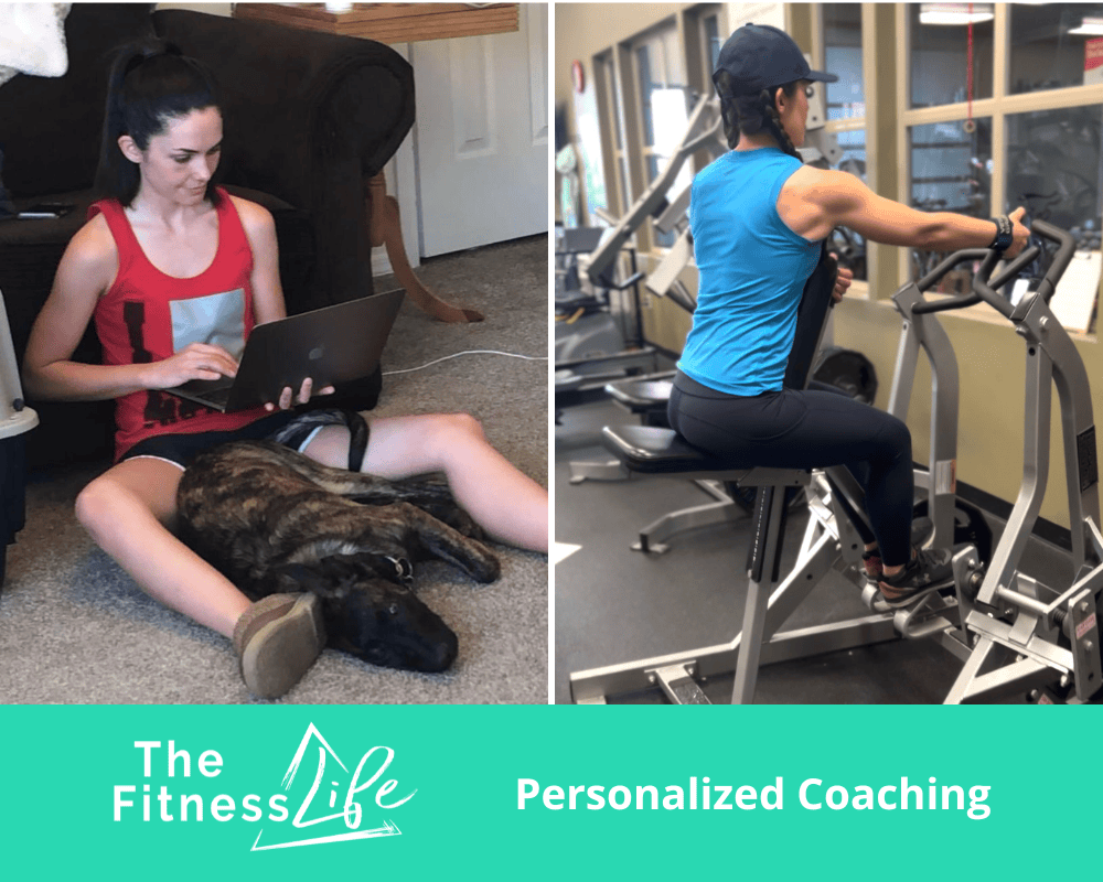 female client lifting and showing how much muscle she's put on since training with the fitness life