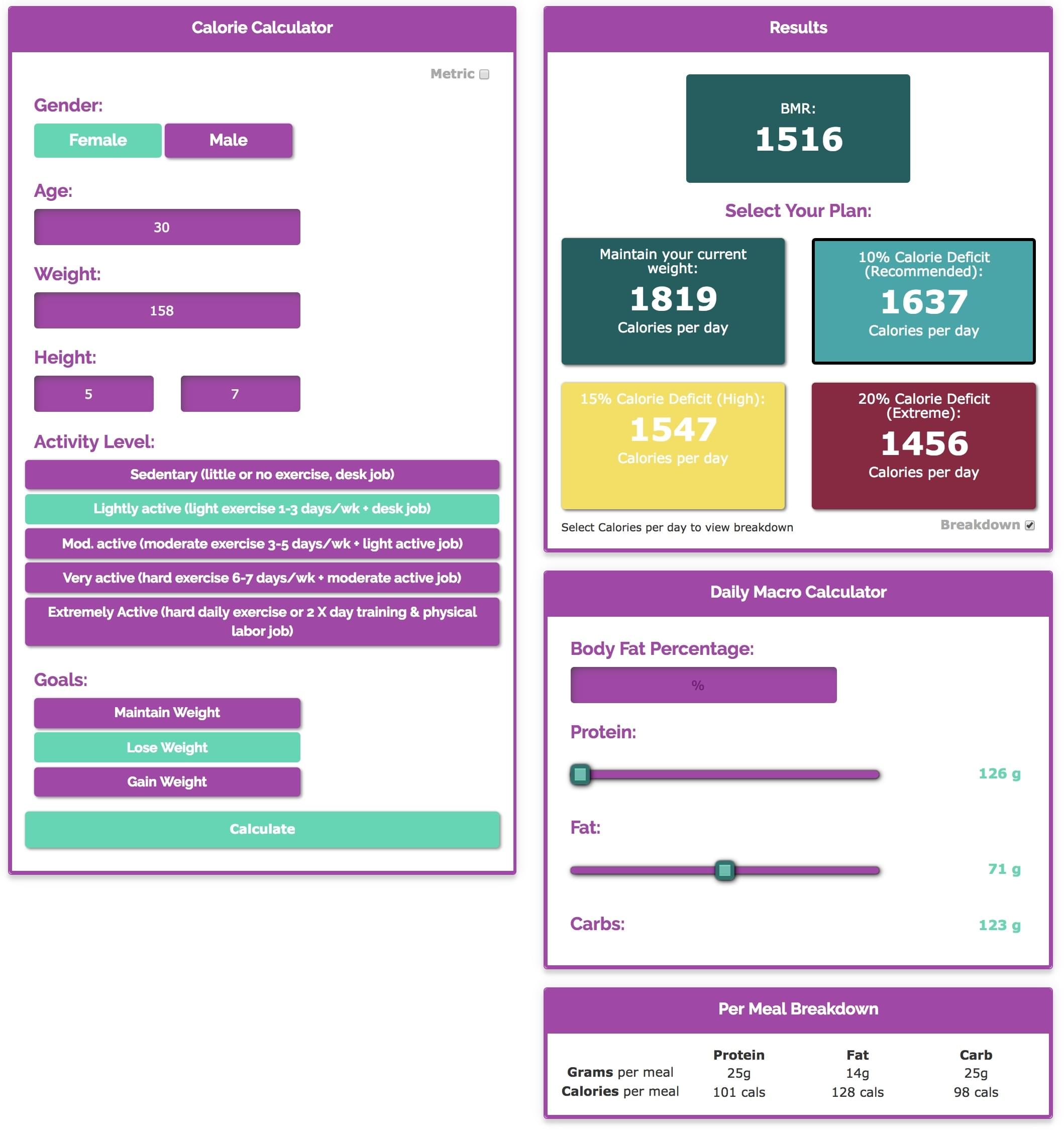 Macro Calculator