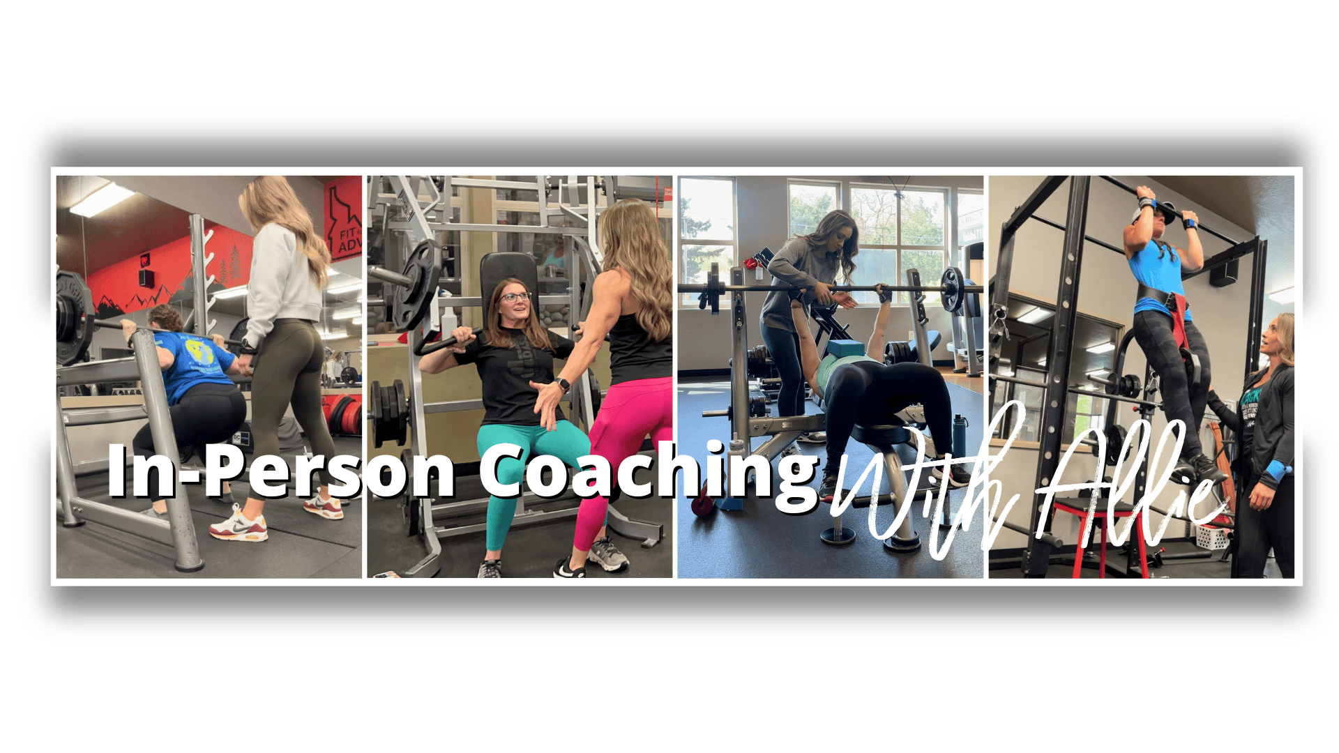 pictures of a female personal trainer coaching her female clients lifting weights