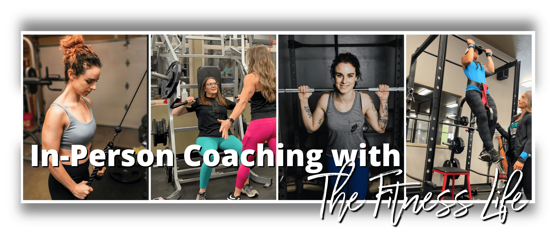 pictures of a female personal trainer coaching her female clients lifting weights